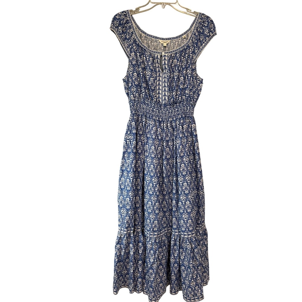 Boho Blue Floral Maxi Dress - Unbranded